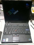 laptop IBM T41 bez dysku i zasilacza Pent 1,6GHz centrino, 512 ram- testowo, dvdrw lic XPprof